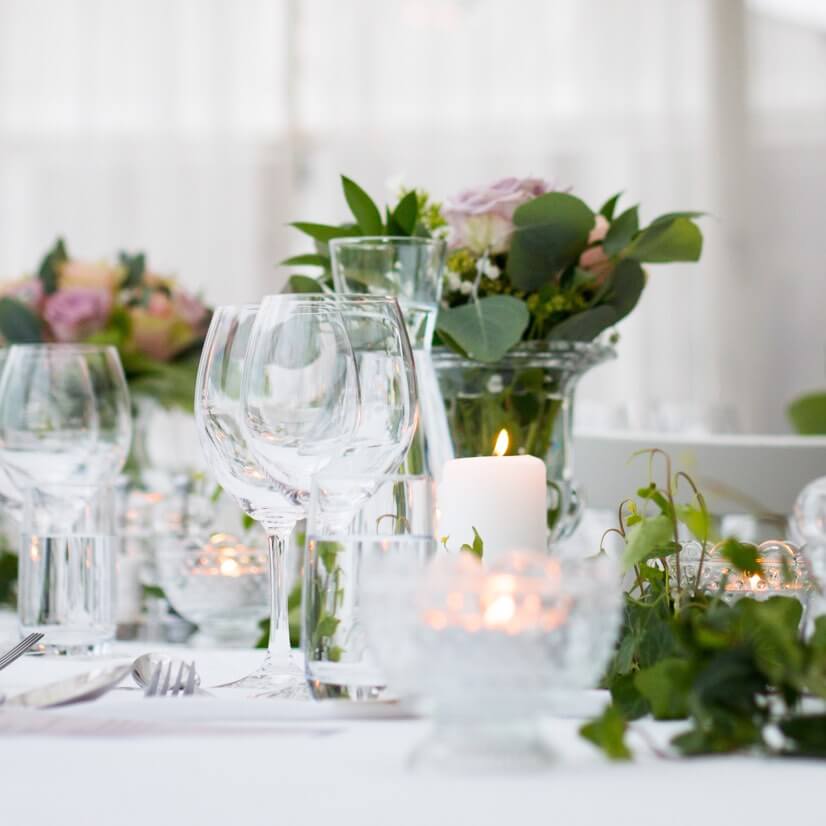Photo of wedding table decorations