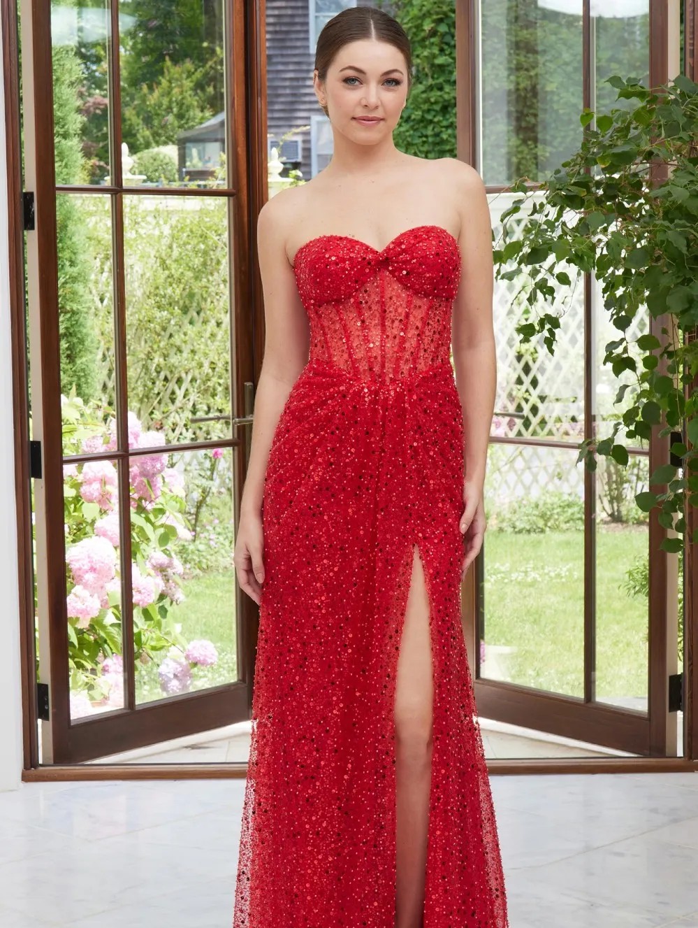 Model wearing a Madison James prom dress